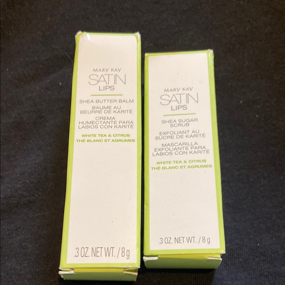 Mary Kay Satin Lips Shea Set - Green and White